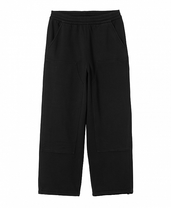 CARHARTT WIP DOUBLE KNEE SWEATPANT BLACK STONE WASHED