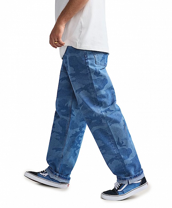 VANS CHECK-5 LOOSE CAMO DENIM PANTS STONEWASH/BLUE
