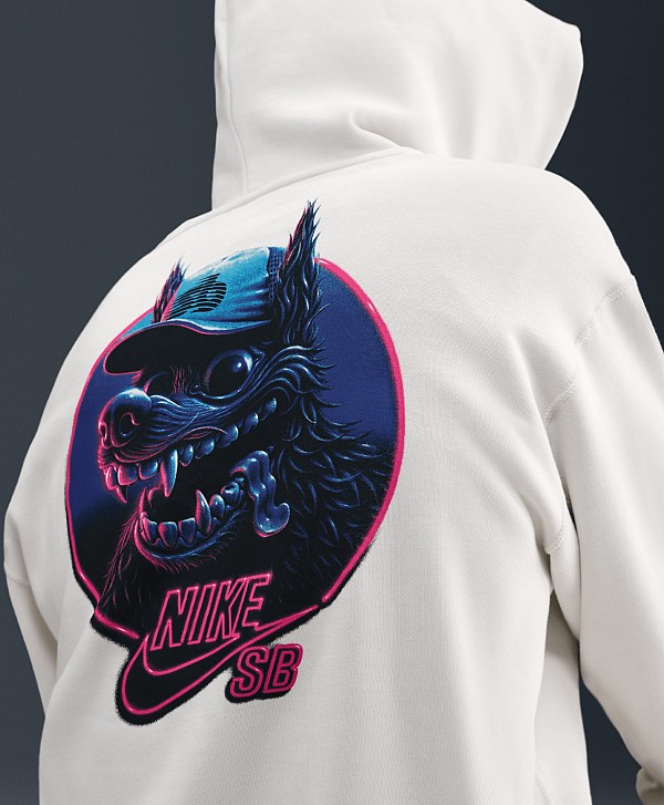 NIKE SB FLEECE ZIP HOOD SK8FIEND SAIL/BLACK