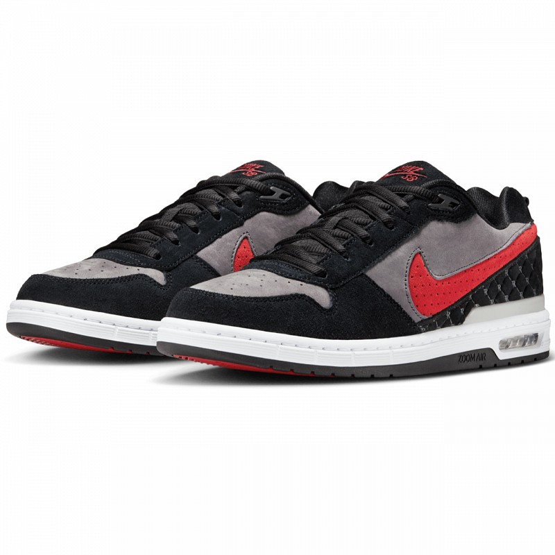 NIKE SB AIR LOW P-ROD BLACK/VARSITY RED-FLINT GREY