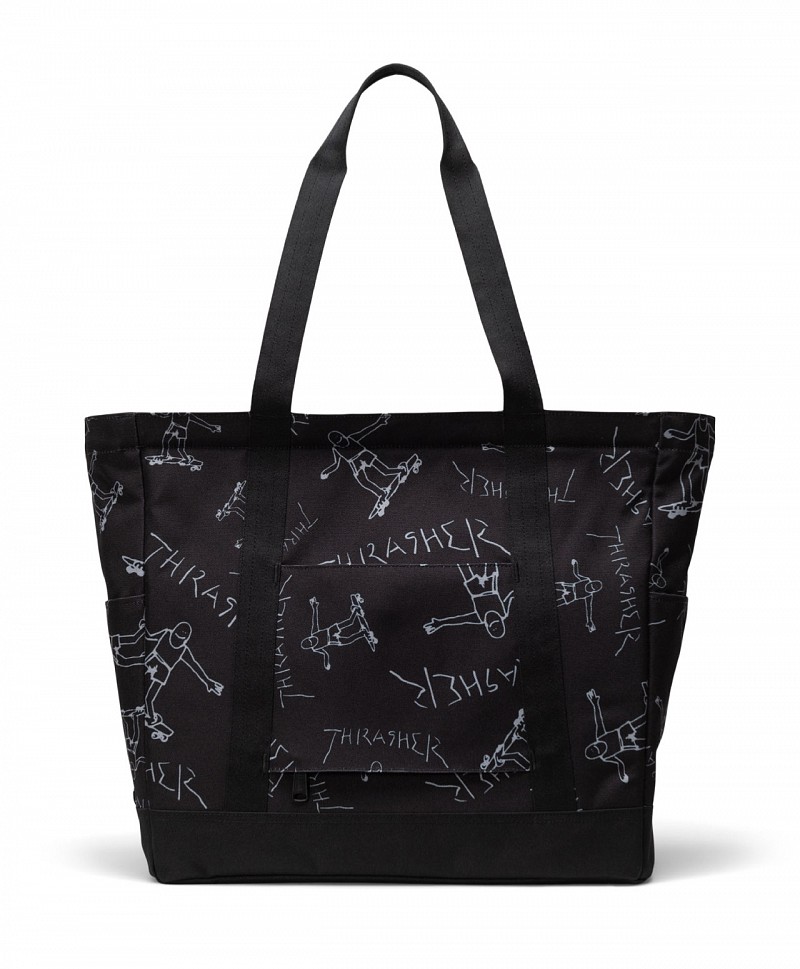 HERSCHEL X THRASHER GONZ HERITAGE TOTE BAG BLACK