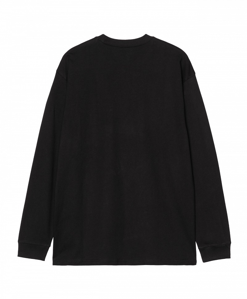 CARHARTT WIP POCKET HEART LONG SLEEVE BLACK/RED