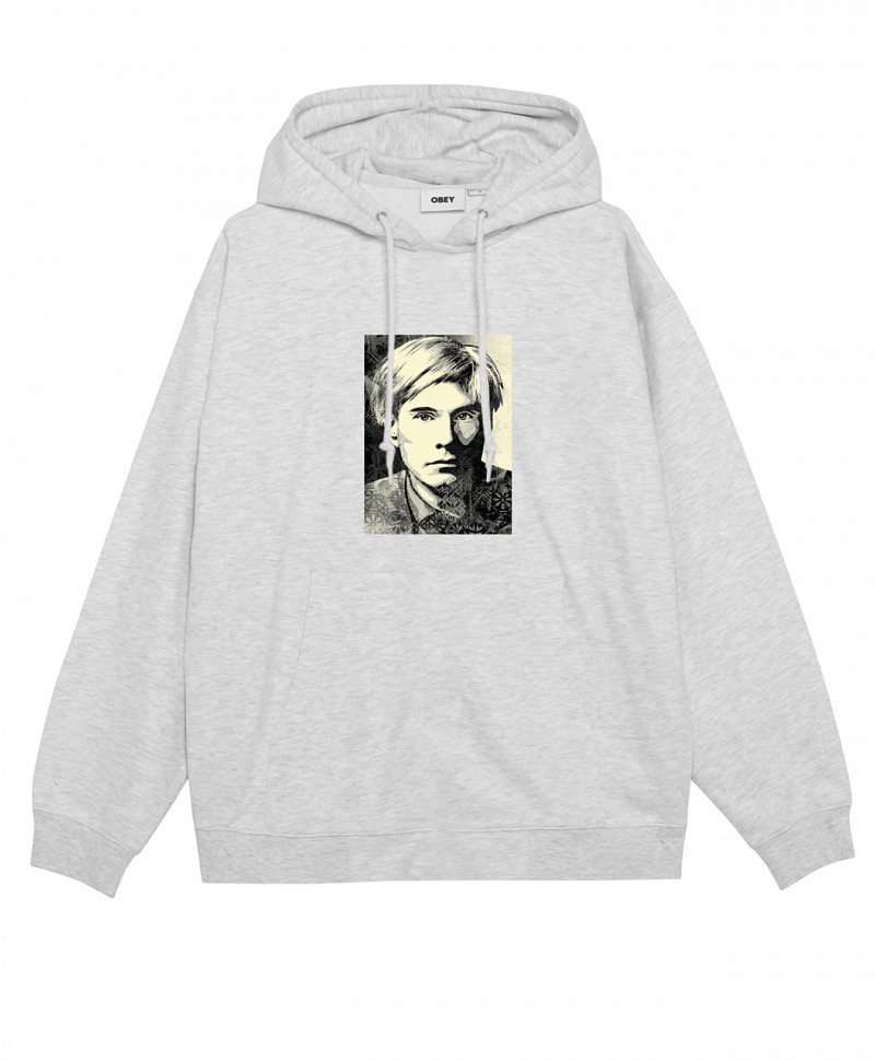 OBEY WARHOL HOOD HEATHER GREY