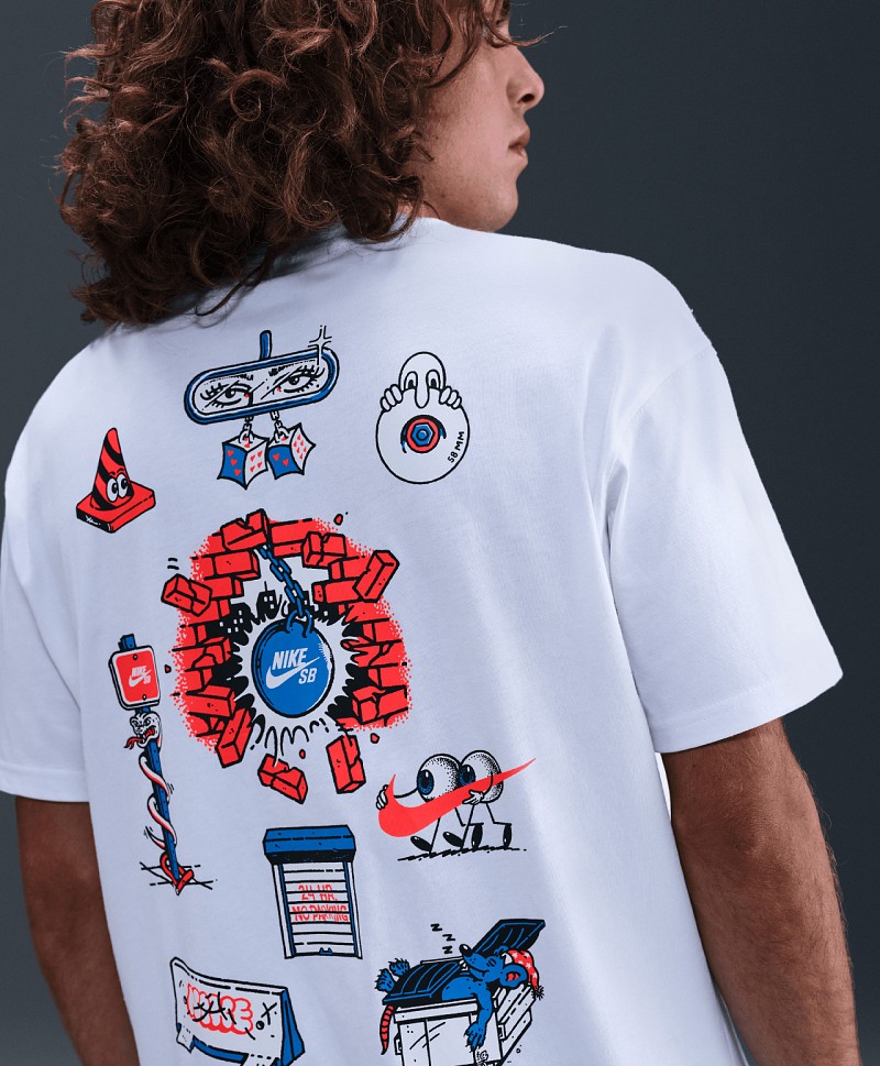 NIKE SB MAX 90 SKATE CHAR TEE WHITE
