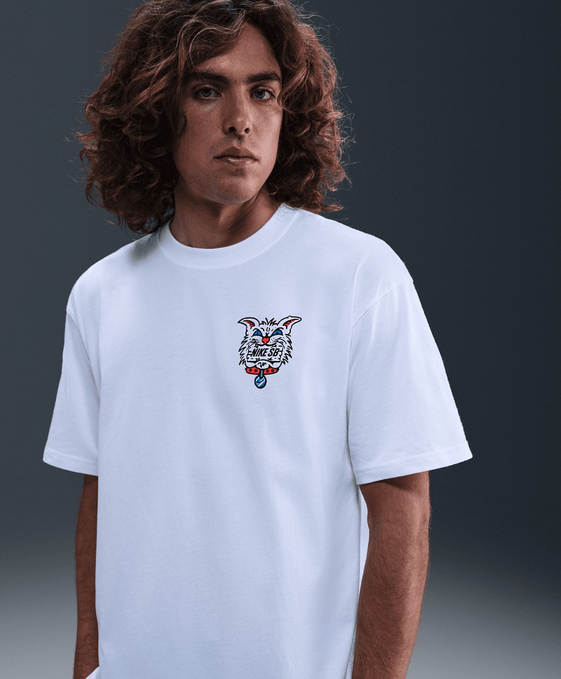 NIKE SB MAX 90 SKATE CHAR TEE WHITE