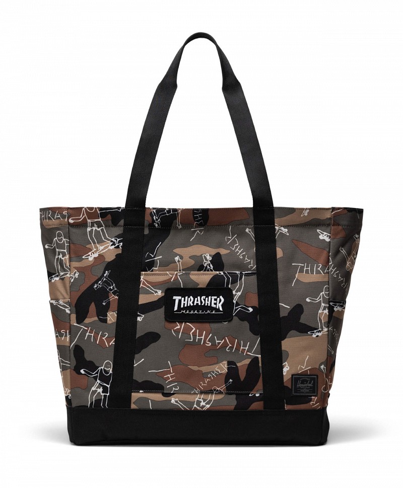 HERSCHEL X THRASHER GONZ HERITAGE TOTE BAG WOODLAND CAMO