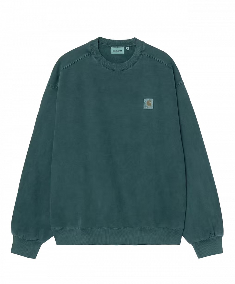 CARHARTT WIP VISTA CREW DEEP LAGOON GARMENT DYED