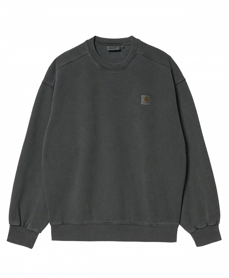 CARHARTT WIP VISTA CREW BLACK GARMENT DYED