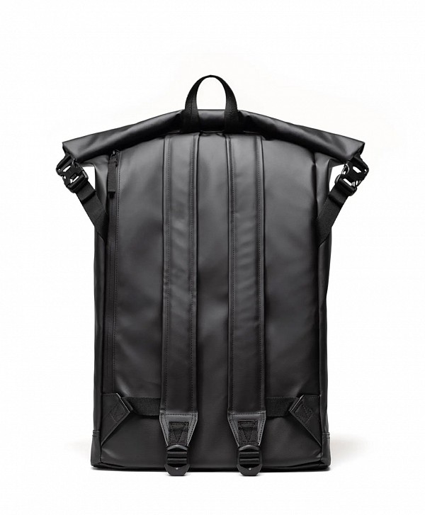HERSCHEL ROLL TOP WEATHER RESISTANT BACKPACK BLACK