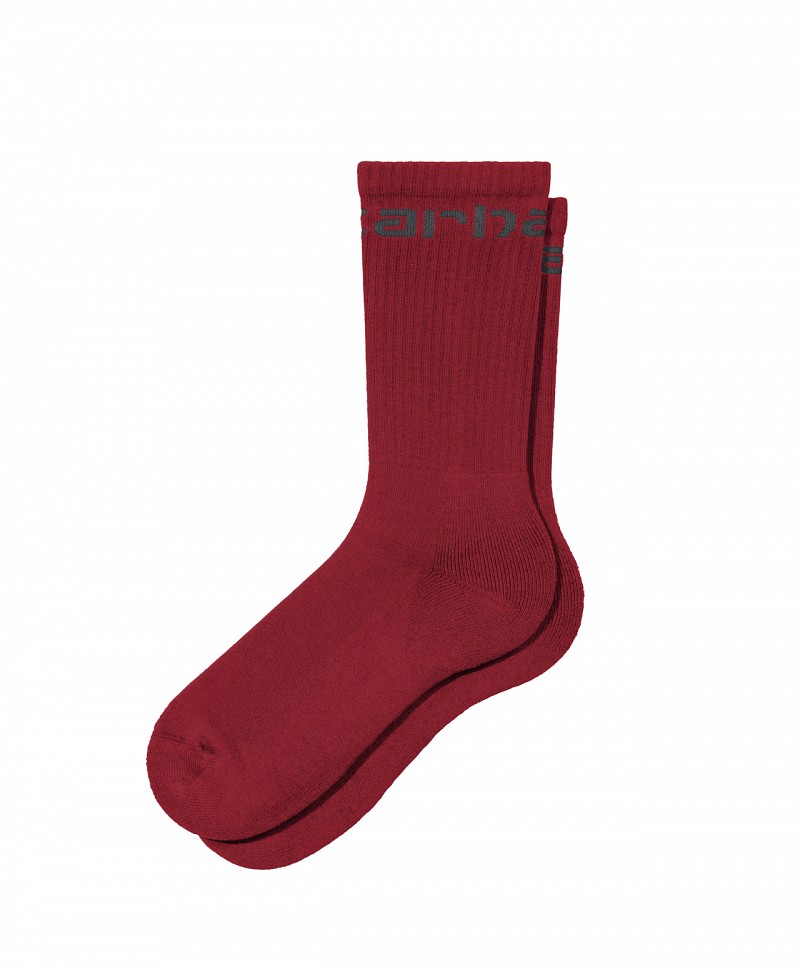 CARHARTT WIP SOCKS SCARLET/GRAPHITE