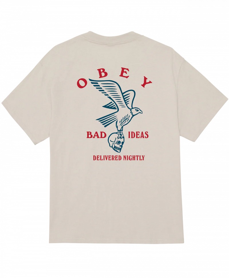OBEY BAD IDEAS EAGLE TEE SILVER GREY