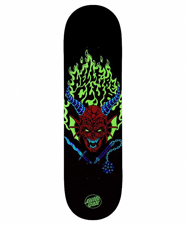 SANTA CRUZ X STRANGER THINGS HELLFIRE CLUB SKATE DECK 8.25" RED/BLACK