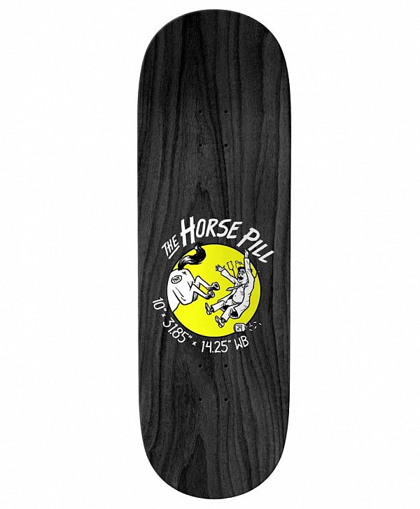 ANTIHERO CLASSIC EAGLE HORSE PILL SKATE DECK 10" YELLOW