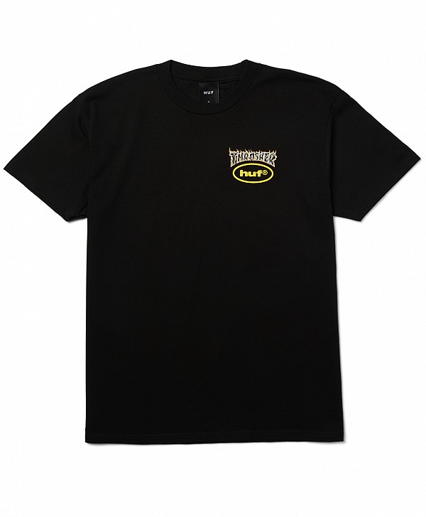 HUF X THRASHER MELTDOWN TEE BLACK