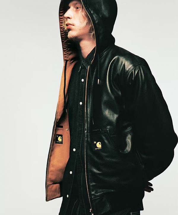 CARHARTT WIP OG ACTIVE JACKET 5OTH ANNIVERSARY LEATHER BLACK/HAMILTON BROWN
