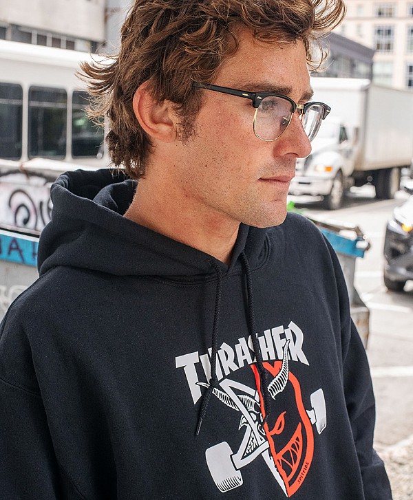 THRASHER X SPITFIRE THRASH & BURN HOOD BLACK