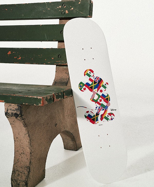 HUF X MICKEY MOUSE WORLDWIDE TOUR SKATE DECK 8.25" WHITE