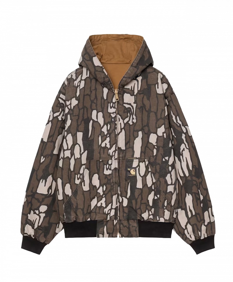 CARHARTT WIP OG ACTIVE JACKET 5OTH ANNIVERSARY CANVAS HAMILTON BROWN/CAMO TREB RINSED