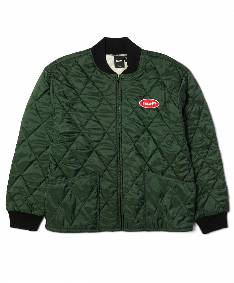 HUF X MICKEY MOUSE MICKEY QUILTED WORK JACKET FOREST GREEN