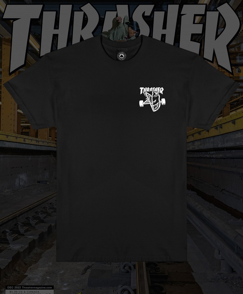 THRASHER X SPITFIRE CLASSIC SWIRL TEE BLACK