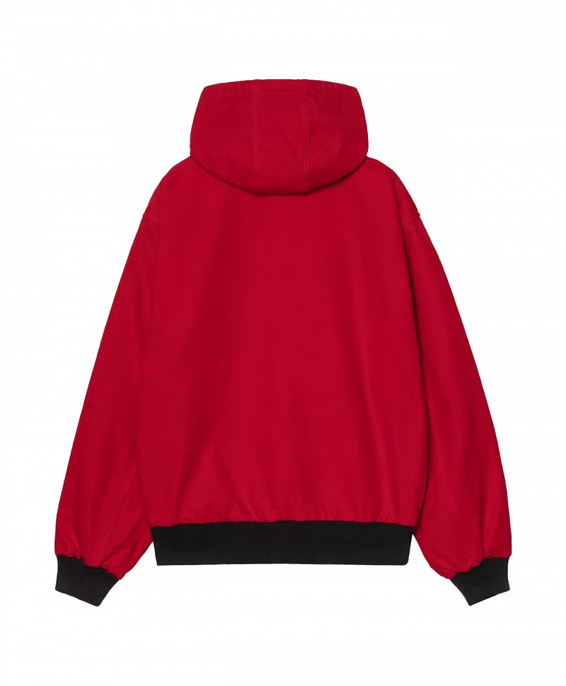 CARHARTT WIP OG ACTIVE JACKET 5OTH ANNIVERSARY CANVAS BLACK/USA RED RINSED