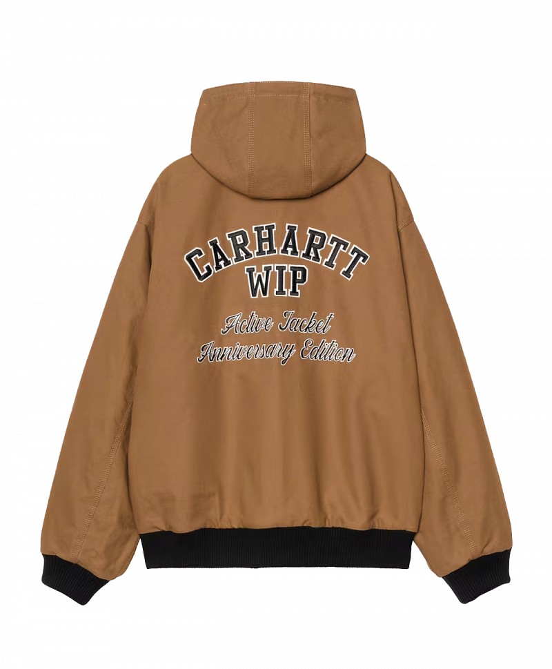 CARHARTT WIP OG ACTIVE JACKET 5OTH ANNIVERSARY LEATHER BLACK/HAMILTON BROWN