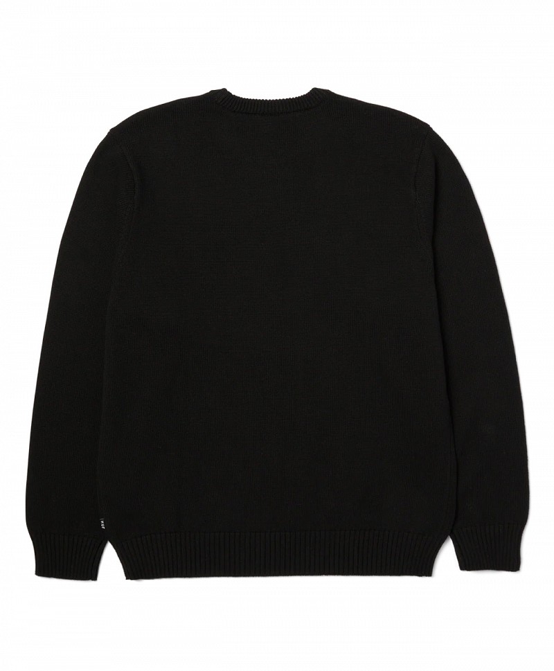 HUF GIFT BEAR INTARSIA SWEATER BLACK