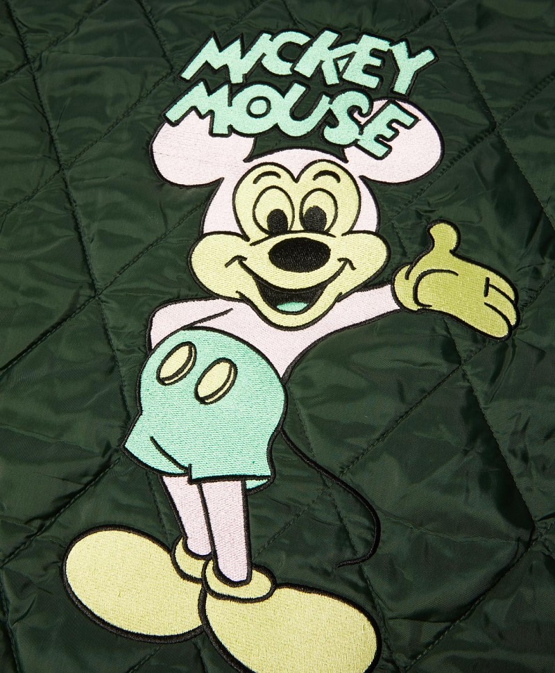HUF X MICKEY MOUSE MICKEY QUILTED WORK JACKET FOREST GREEN