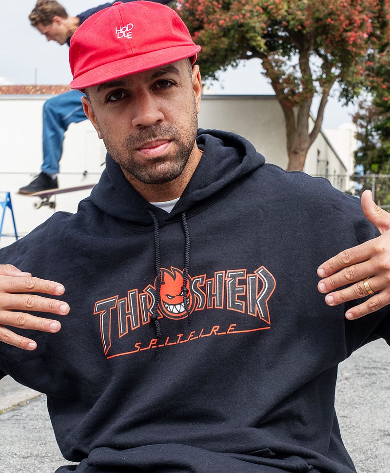THRASHER X SPITFIRE BIG HEAD OUTLINE HOOD BLACK | HOODS | Color
