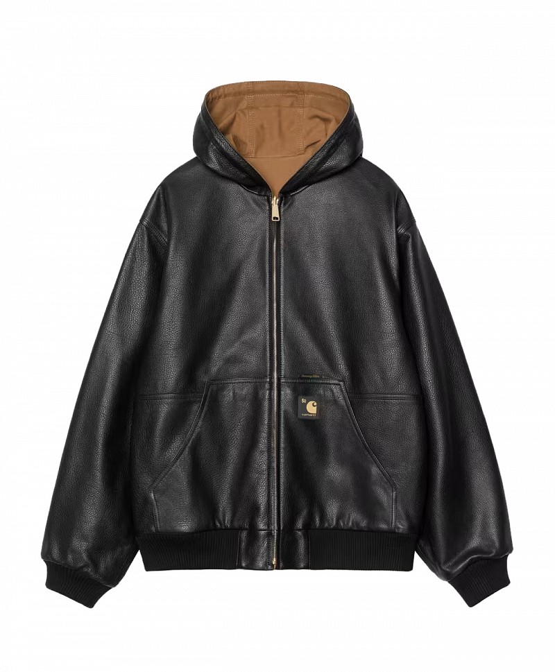 CARHARTT WIP OG ACTIVE JACKET 5OTH ANNIVERSARY LEATHER BLACK/HAMILTON BROWN