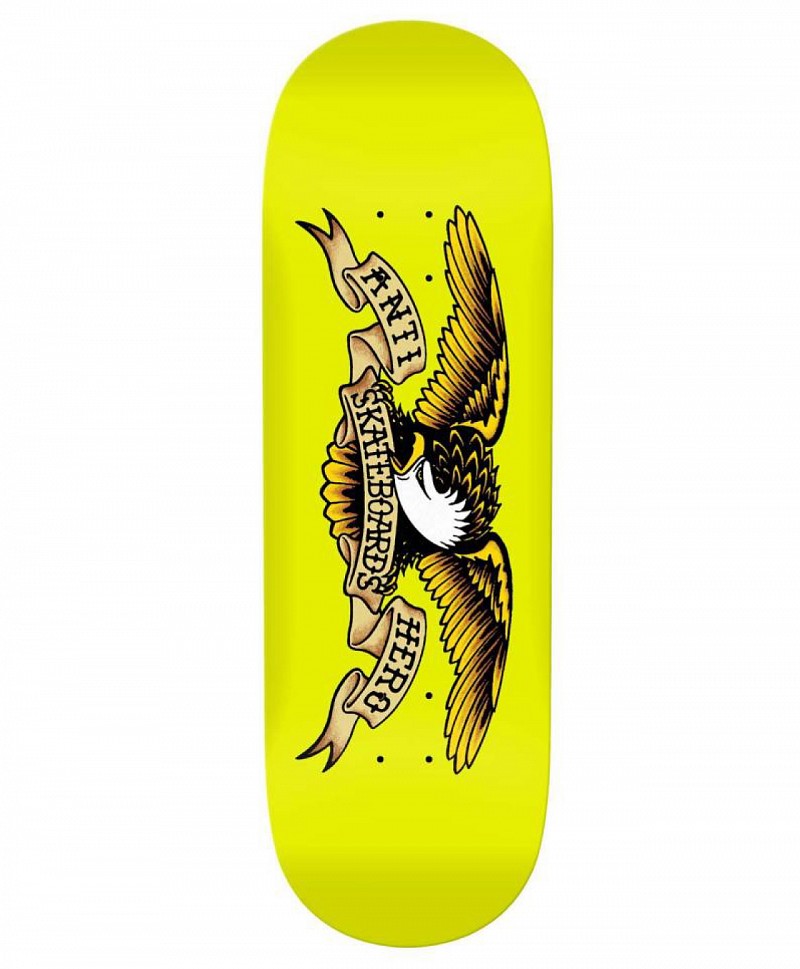 ANTIHERO CLASSIC EAGLE HORSE PILL SKATE DECK 10 YELLOW