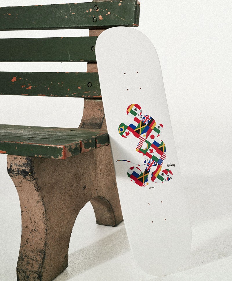 HUF X MICKEY MOUSE WORLDWIDE TOUR SKATE DECK 8.25 WHITE