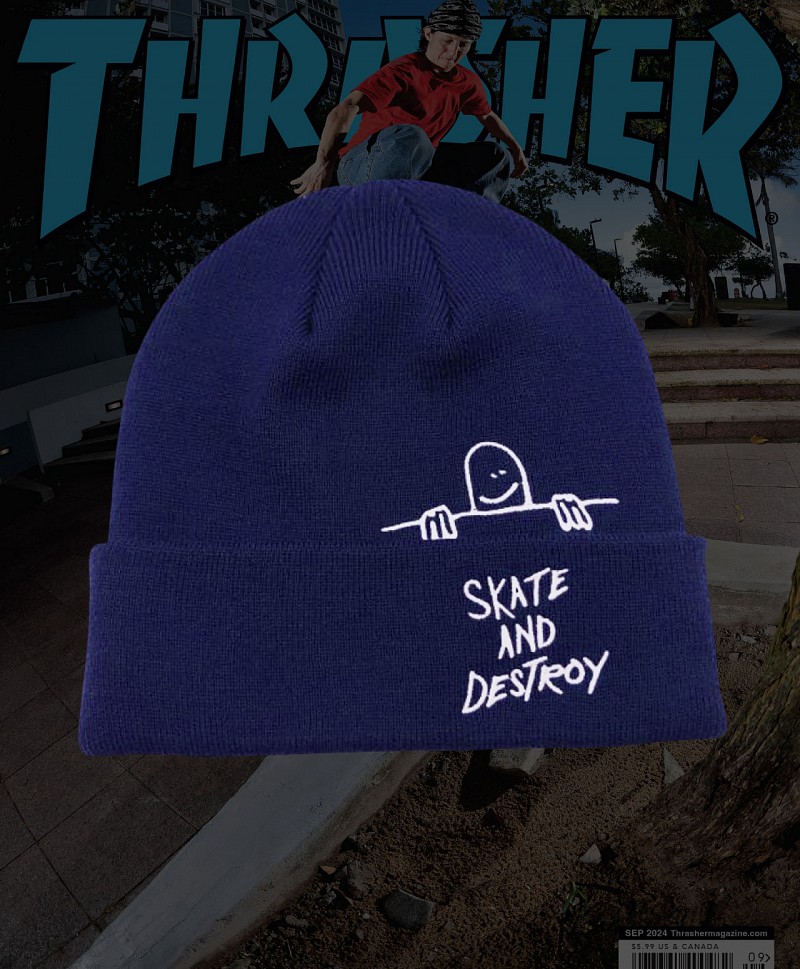THRASHER GONZ SAD BEANIE NAVY