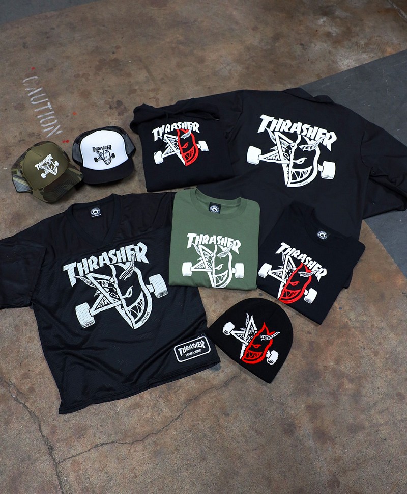 THRASHER X SPITFIRE THRASH & BURN TEE MILITARY GREEN