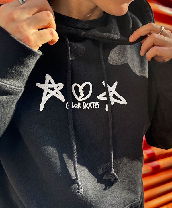 COLOR CUPID IN LOVE LARGE PREMIUM HOOD BLACK
