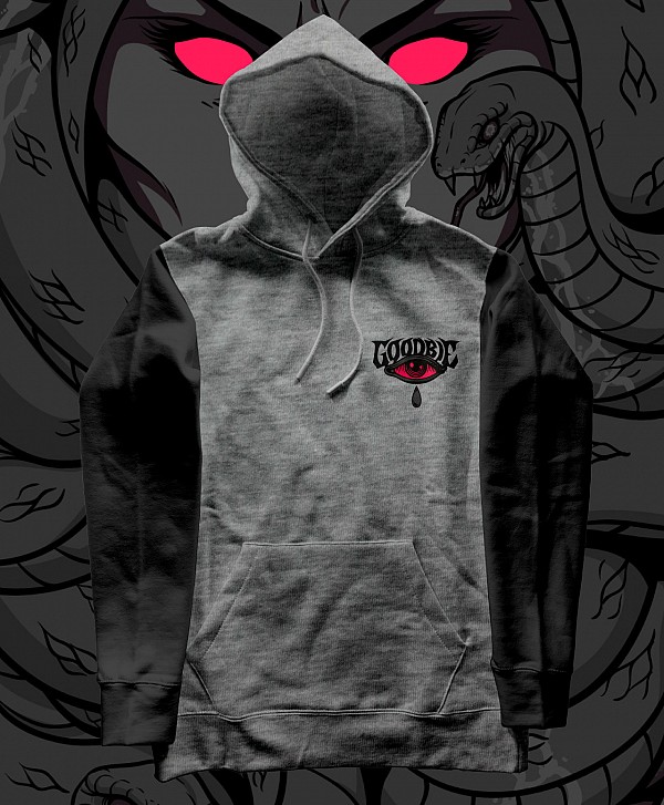 GOODBIE MEDUSA BLACKOUT RAGLAN HOOD GUNMETAL HEATHER/BLACK