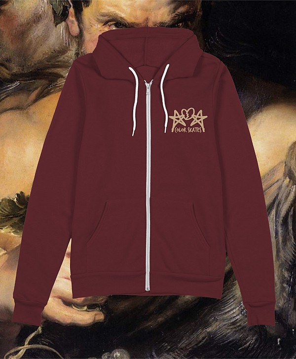 COLOR SATYRS IN LOVE ZIP HOOD MAROON