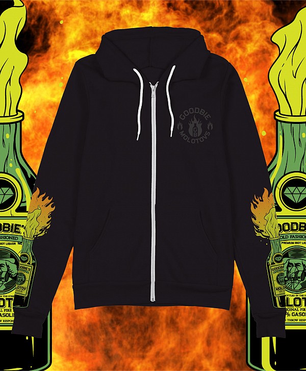 GOODBIE RIOT LIQUOR ZIP HOOD BLACK