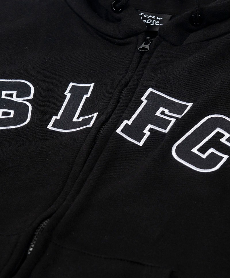 SCREW LOOSE COLLEGE ZIP HOOD BLACK
