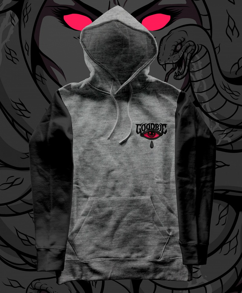 GOODBIE MEDUSA BLACKOUT RAGLAN HOOD GUNMETAL HEATHER/BLACK