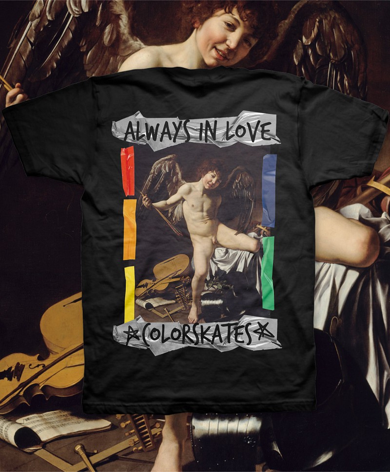 COLOR CUPID IN LOVE LARGE TEE BLACK