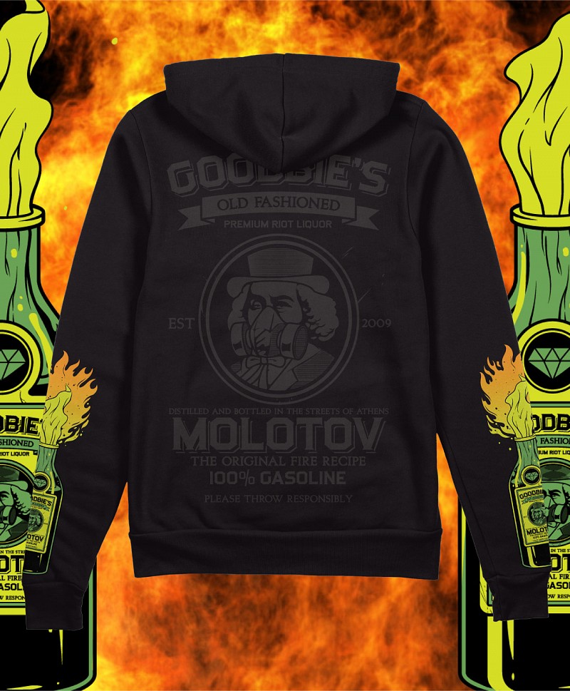 GOODBIE RIOT LIQUOR ZIP HOOD BLACK
