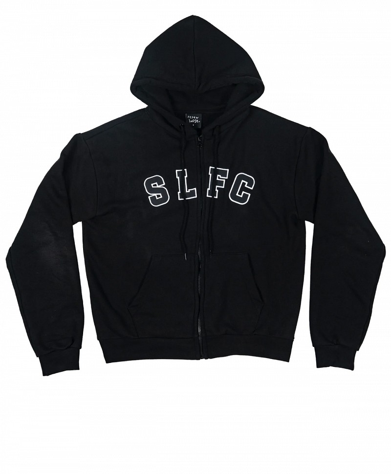 SCREW LOOSE COLLEGE ZIP HOOD BLACK