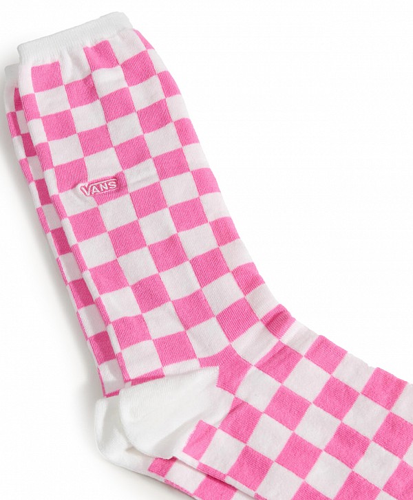 VANS TICKER CREW SOCKS CHECK PINK FIZZ