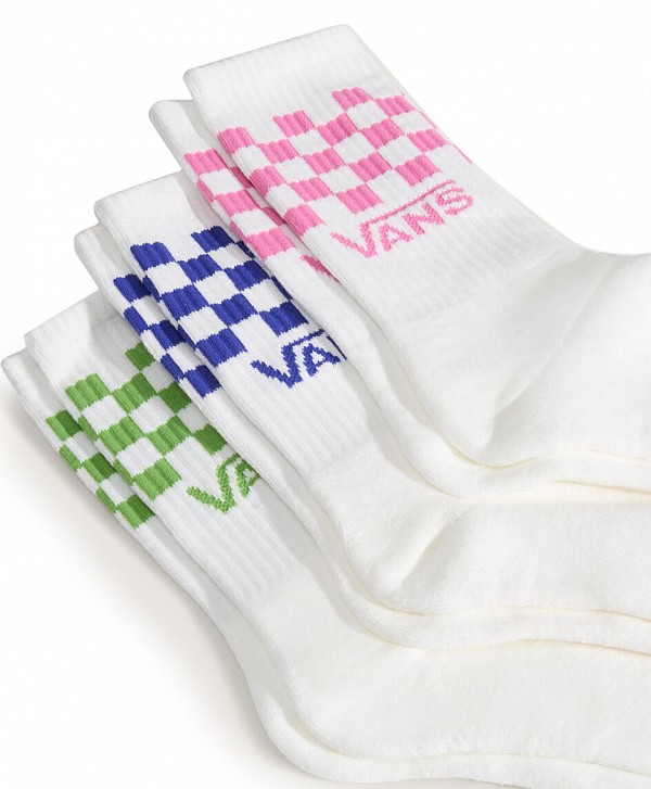VANS CLASSIC CHECK CREW SOCKS 3-PACK PINK FIZZ