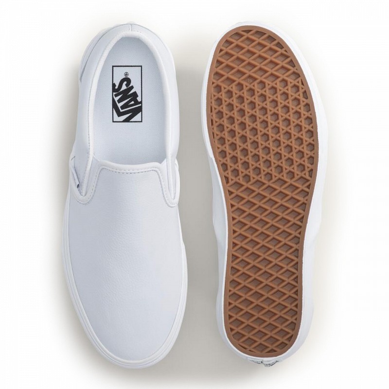 VANS CLASSIC SLIP-ON LEATHER TRUE WHITE