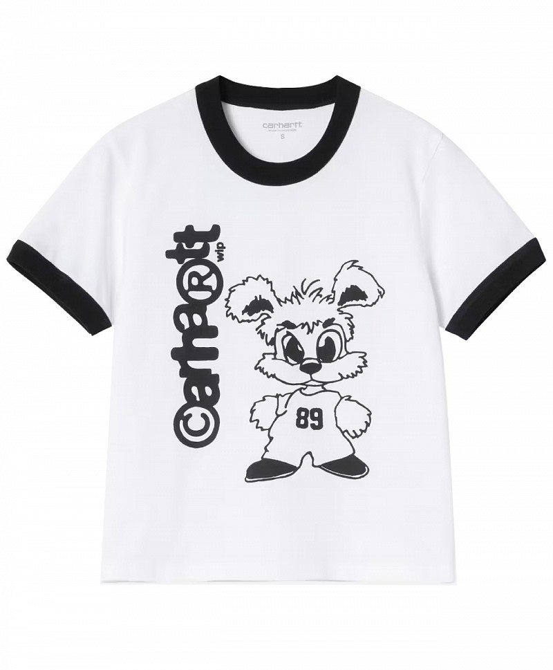 CARHARTT WIP WOMENS IP RINGER TEE WHITE/BLACK