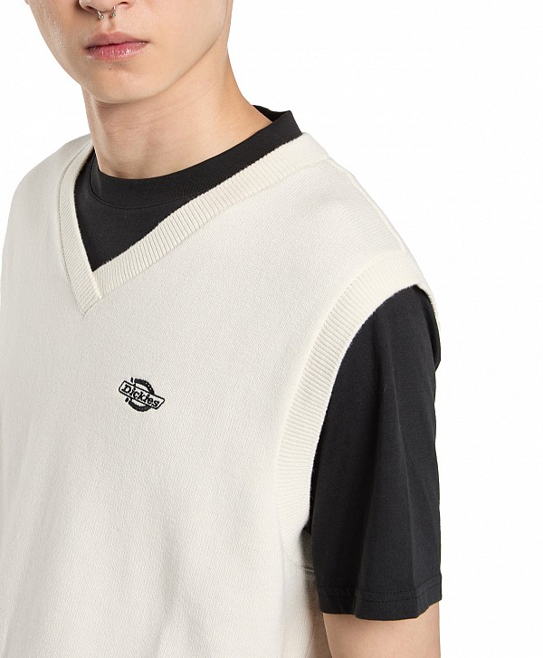 DICKIES SUMMERDALE SWEATER VEST EGRET