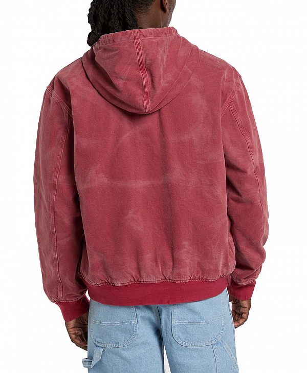DICKIES LINED DENIM HOODED BOMBER JACKET GARNET