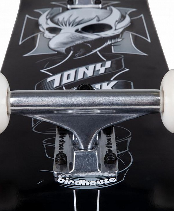 BIRDHOUSE HAWK CREST STAGE 1 COMPLETE SKATEBOARD 8" BLACK